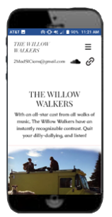 Willow walkers wix page responsive site preview - mobile size