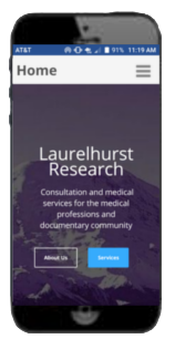 laurelhurstresearch.com responsive site preview - mobile size